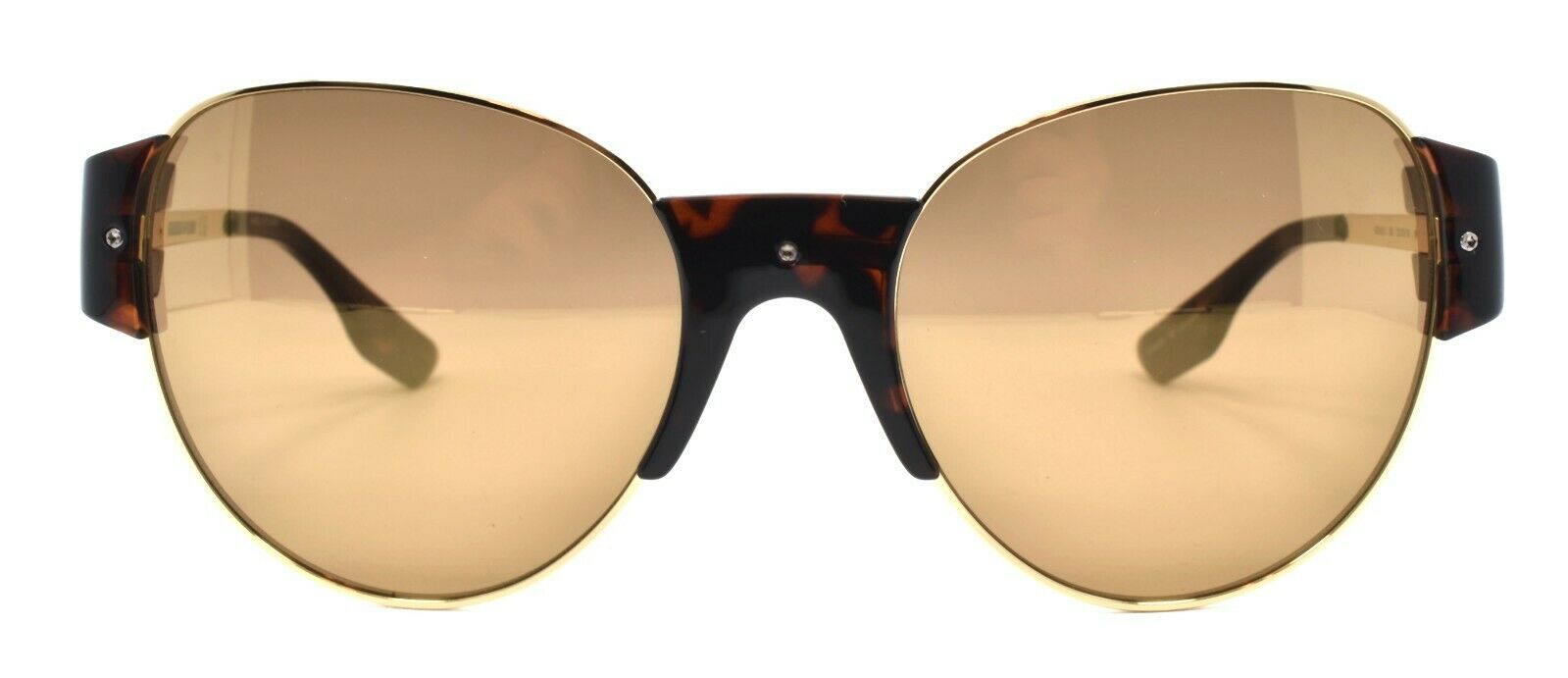 2-McQ Alexander McQueen MQ0001S 003 Women's Sunglasses Gold & Havana / Mirrored-889652001074-IKSpecs