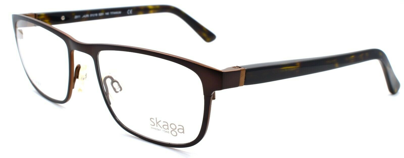 1-Skaga 2511 Lauri 5201 Men's Eyeglasses Frames TITANIUM 51-18-140 Brown-Does not apply-IKSpecs