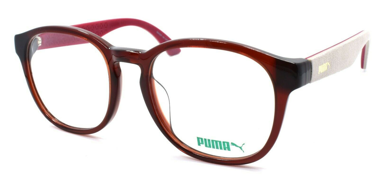 PUMA PU0043OA 012 Unisex Eyeglasses Frames 53-20-140 Red w/ Suede Trim