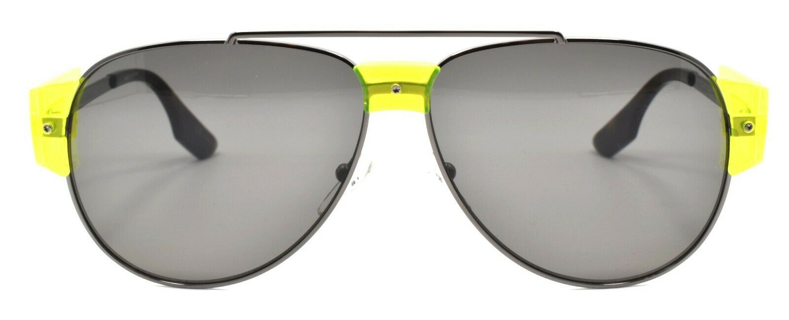 2-McQ Alexander McQueen MQ0002S 005 Unisex Sunglasses Ruthenium & Green / Smoke-889652001142-IKSpecs