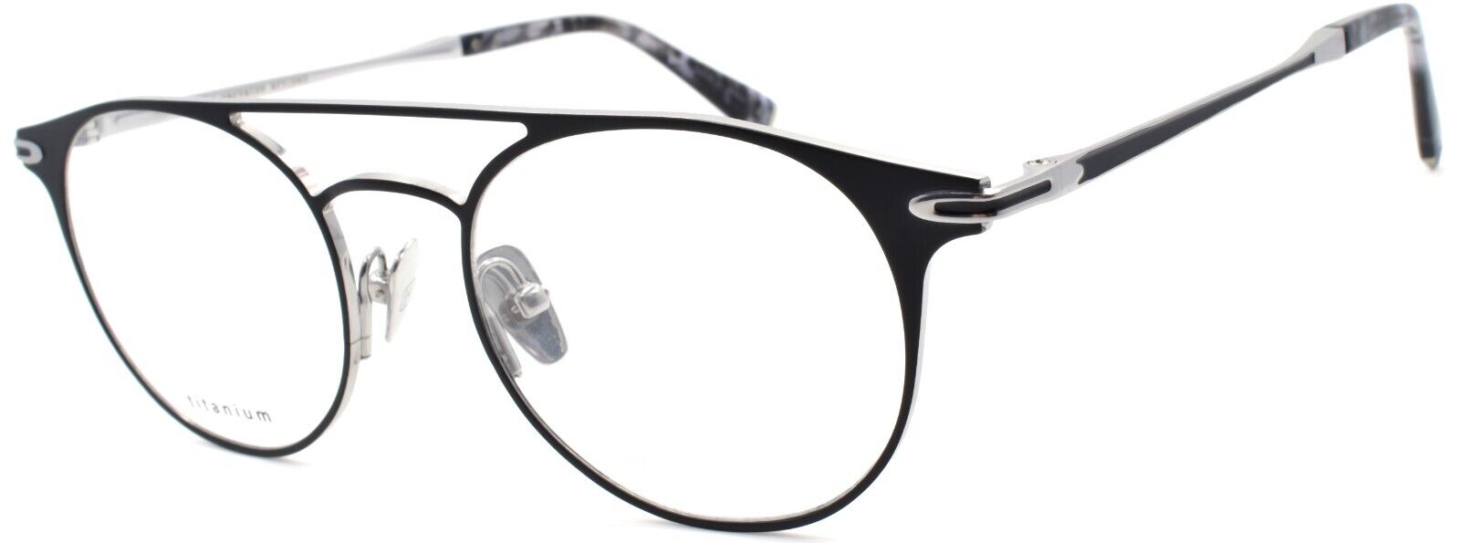 1-John Varvatos V169 Men's Eyeglasses Aviator Titanium 49-18-145 Black / Silver-751286317459-IKSpecs