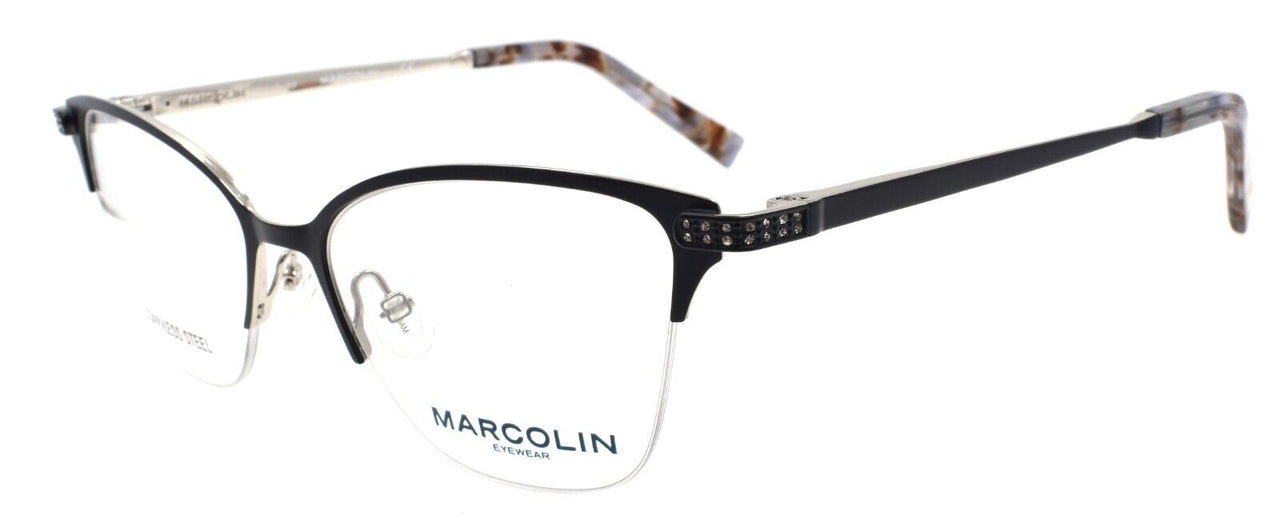 Marcolin MA5020 002 Women's Eyeglasses Frames Half Rim 52-17-135 Matte Black