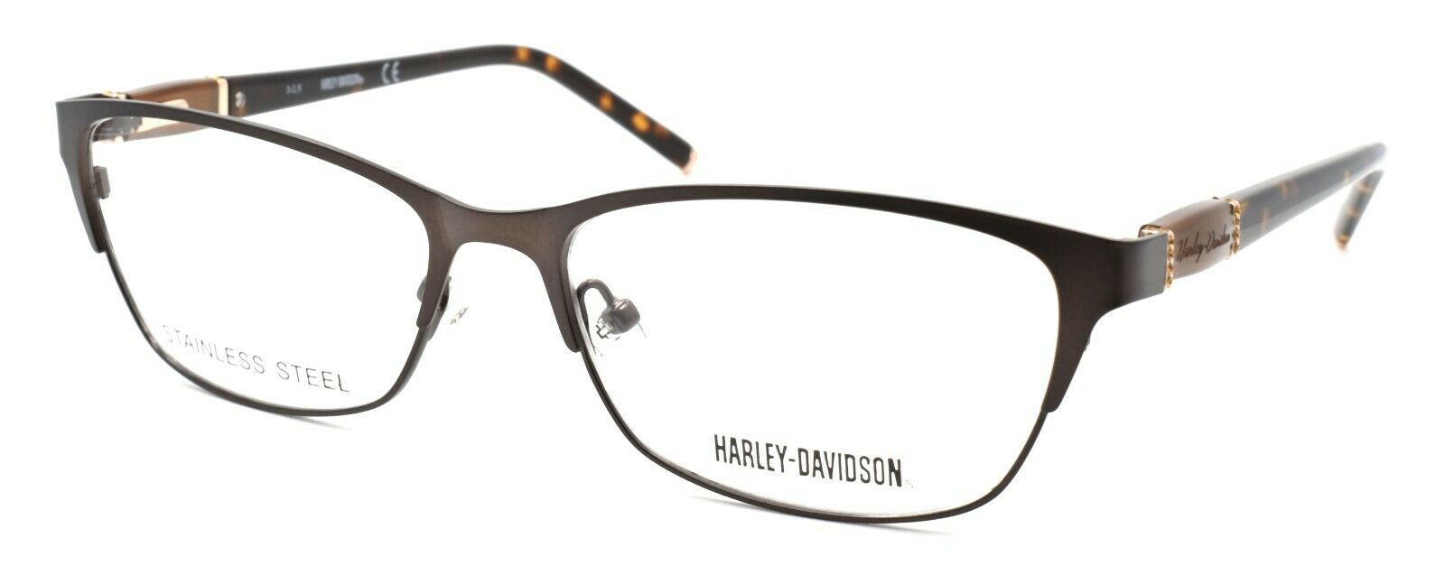 1-Harley Davidson HD0538 049 Women's Eyeglasses Frames 55-16-140 Brown + CASE-664689889112-IKSpecs