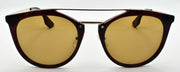 2-McQ Alexander McQueen MQ0037SA 001 Unisex Sunglasses Pilot Havana & Gold / Brown-889652031910-IKSpecs