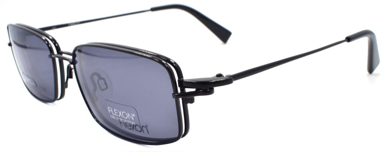 1-Flexon FLX 901 MAG 001 Men's Eyeglasses Black 52-18-140 + Clip On Sunglasses-750666972516-IKSpecs
