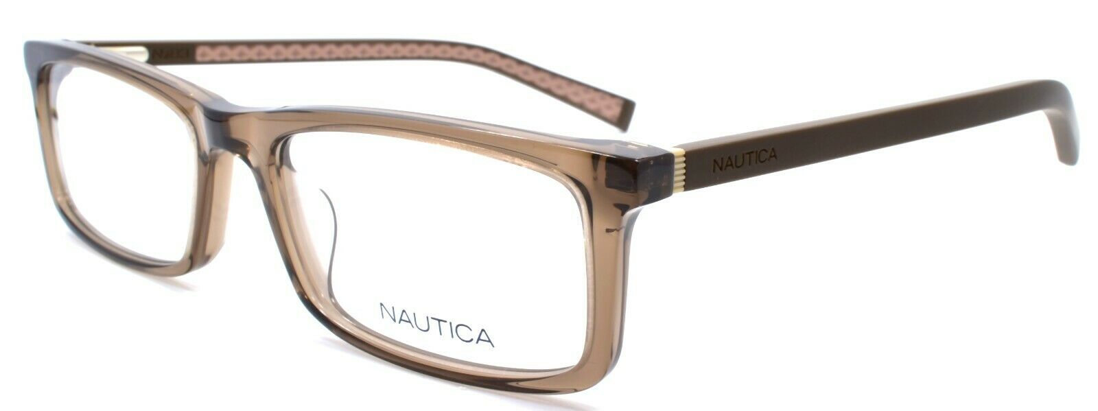 1-Nautica N8162 200 Men's Eyeglasses Frames 53-18-140 Brown Crystal-688940465457-IKSpecs