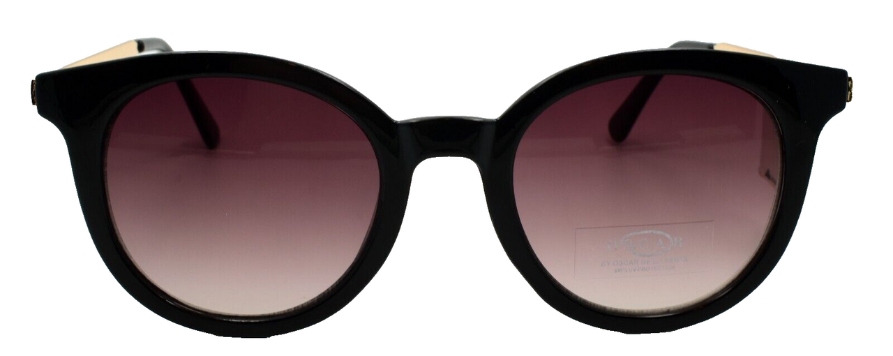 OSCAR By Oscar De La Renta OSS1289 001 Women's Sunglasses Shiny Black / Smoke
