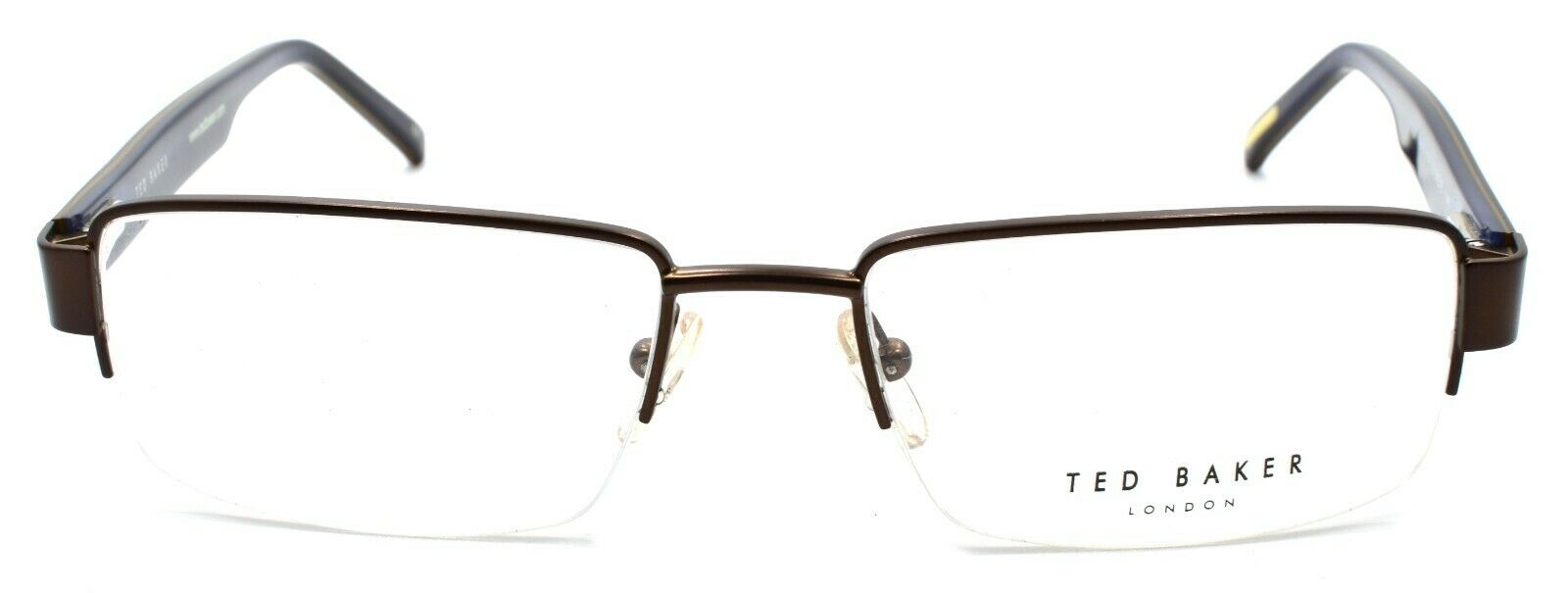 2-Ted Baker Spur 4216 154 Men's Eyeglasses Frames Half-rim 54-18-140 Brown-4894327036196-IKSpecs