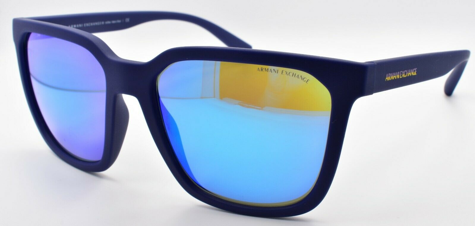 1-Armani Exchange AX4108S 818125 Sunglasses 57-18-145 Matte Blue / Mirror Blue-7895653216877-IKSpecs