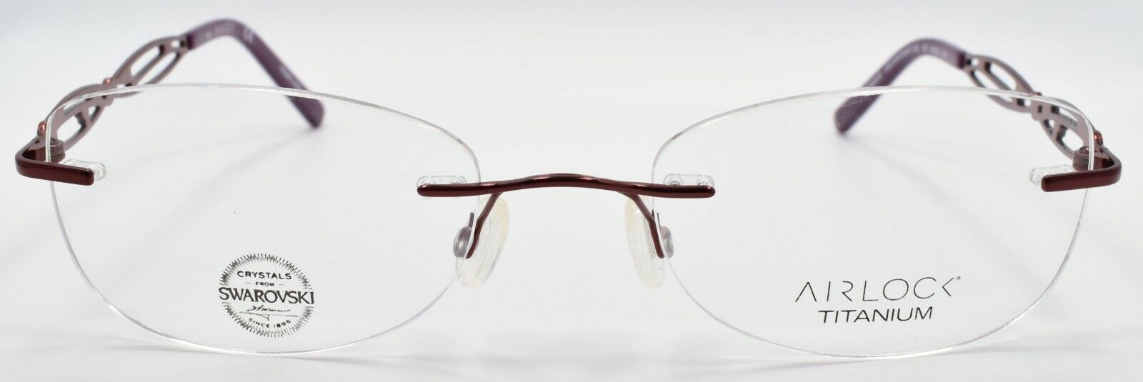 2-Airlock Enchantment 202 505 Women's Glasses Rimless 49-18-140 Plum w/ Swarovski-886895380997-IKSpecs