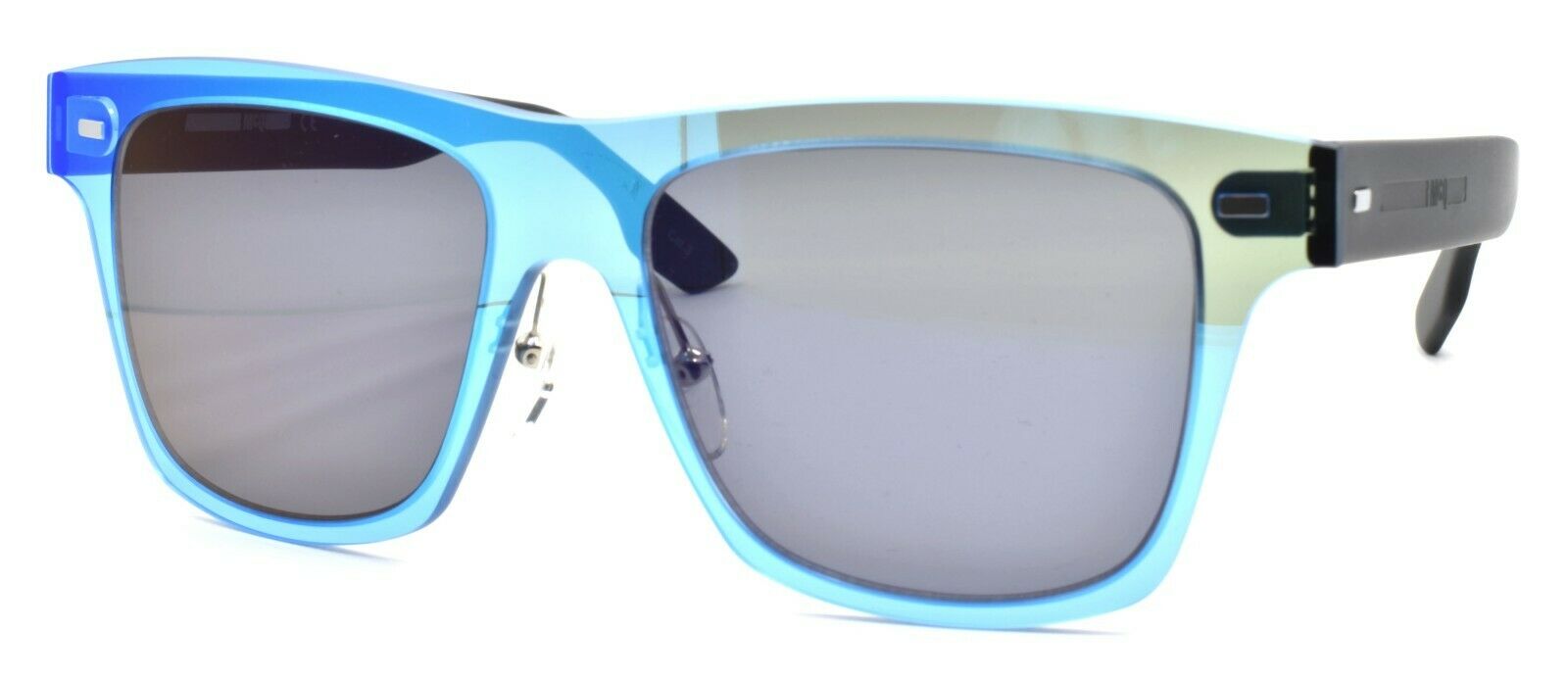 1-McQ Alexander McQueen MQ008S 008 Unisex Sunglasses Blue & Black / Smoke-889652001555-IKSpecs