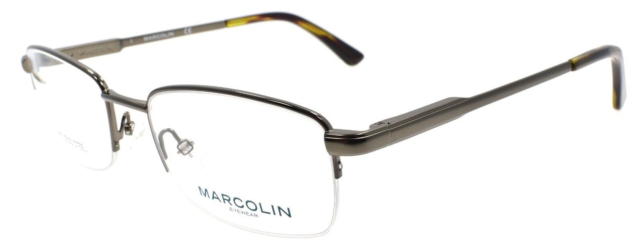 Marcolin MA3002 008 Men's Eyeglasses Frames Half Rim 52-19-140 Shiny Gunmetal