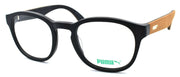 1-PUMA PU0043O 001 Unisex Eyeglasses Frames 49-22-140 Black & Brown w/ Suede-889652015064-IKSpecs