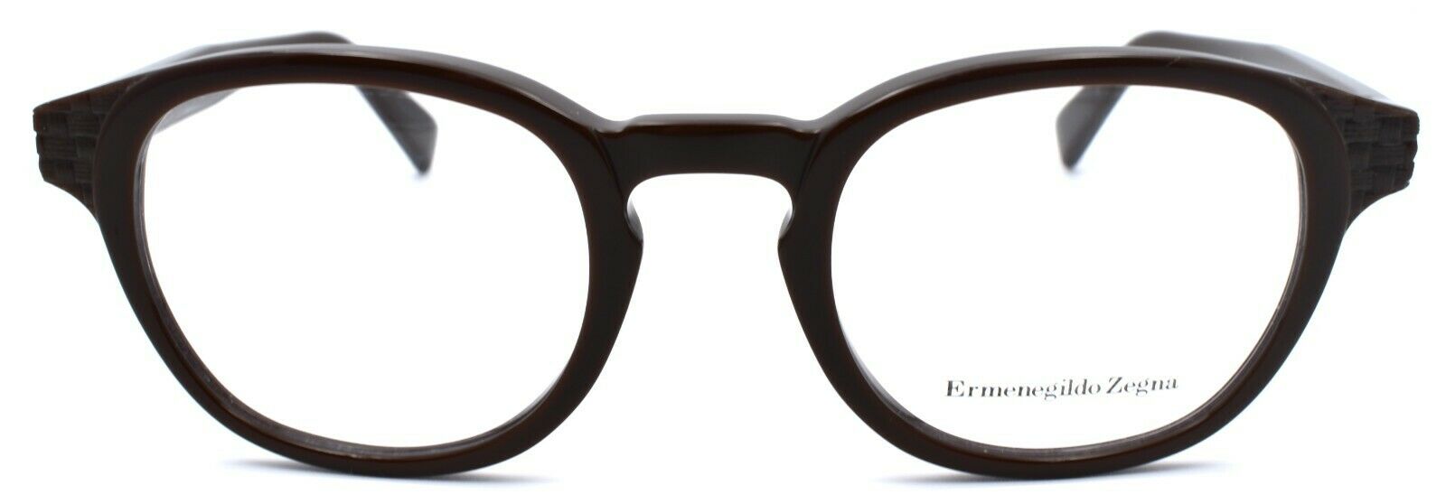 2-Ermenegildo Zegna EZ5108 050 Eyeglasses Frames 48-22-145 Dark Brown Italy-664689860074-IKSpecs