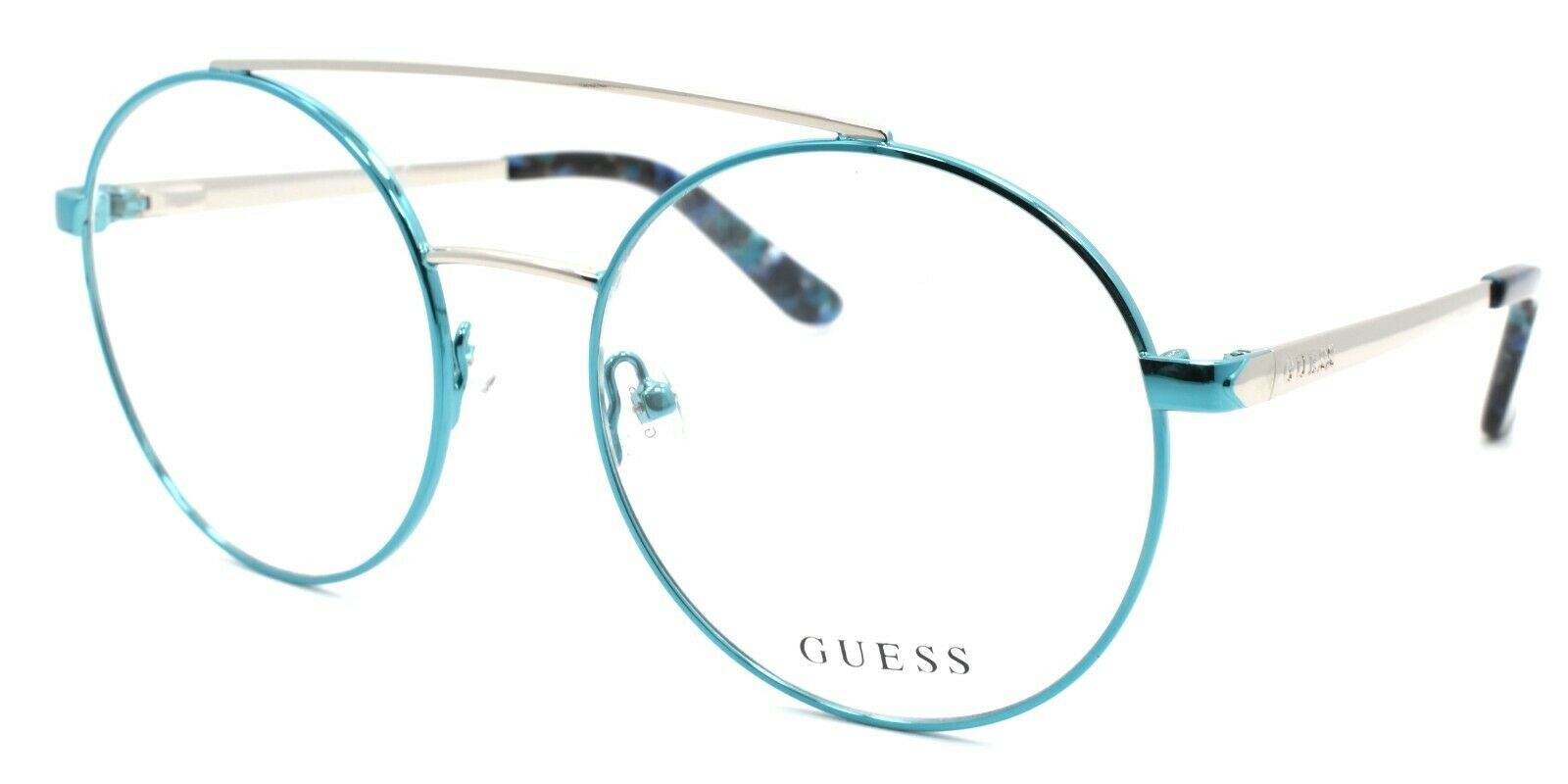 1-GUESS GU2714 084 Women's Eyeglasses Frames Aviator 52-18-135 Shiny Light Blue-889214034120-IKSpecs