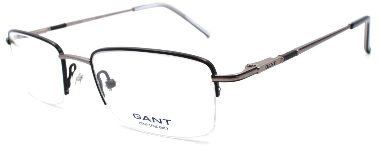 1-GANT G Clinton BLK/AS Men's Eyeglasses Frames Half-rim 51-19-140 Black / Silver-715583840751-IKSpecs